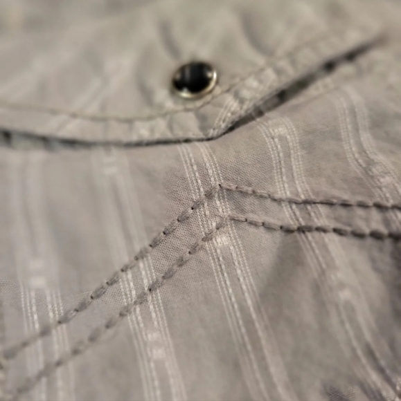 Cody James Men's Gray Rebel Striped Long Sleeve Western Shirt - Picture 7 of 9